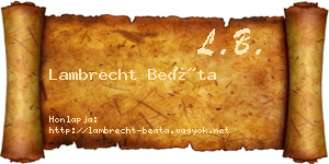 Lambrecht Beáta névjegykártya
