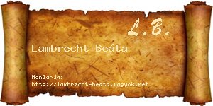 Lambrecht Beáta névjegykártya