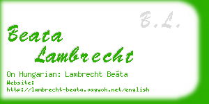 beata lambrecht business card